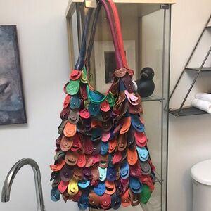 Unique, FABULOUS authentic Leather large bag NWOT